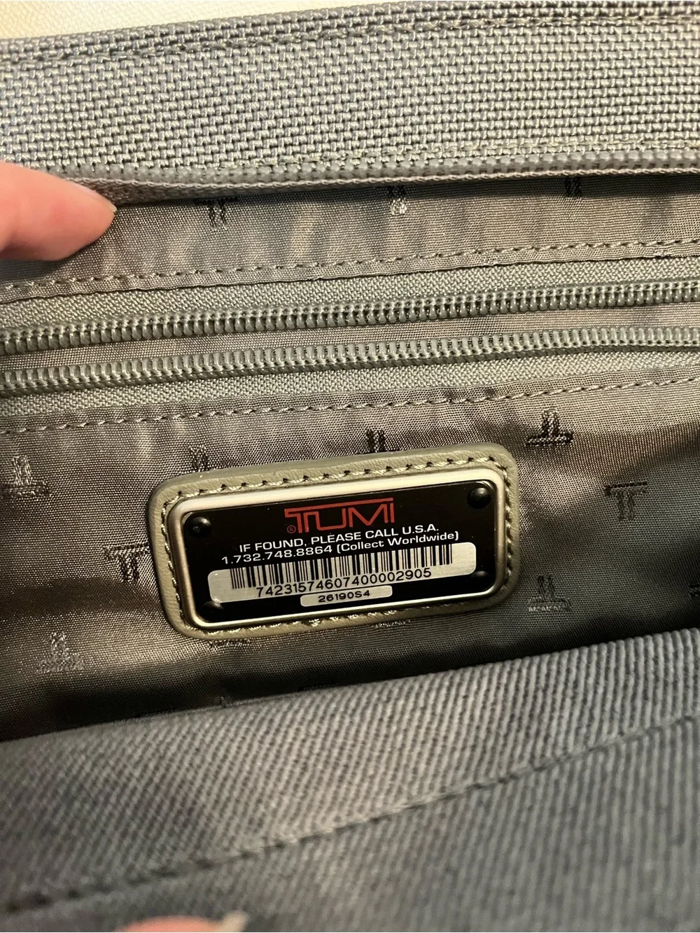 TUMI Gray Ballistic Nylon Laptop Tote Business Briefcase Work Bag